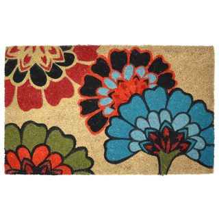 Yaki Floral Pattern Coir Doormat