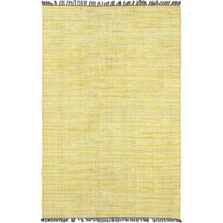 Braided Sienna Light Yellow Cotton Rug (5 X 7)