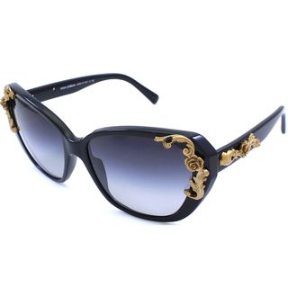 Dolce   Gabbana Womens Sicilian Baroque Dg 4167 501/8g Black Cat Eye Sunglasses