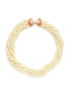 Faux Pearl Multi Strand Necklace by Kenneth Jay Lane