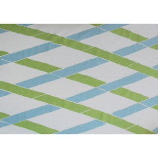 Hand hooked Bamboo inspired White/ Multi Area Rug (7 X 10)