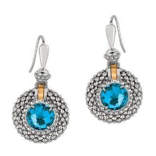 Designer Phillip Gavriel 18k Gold & Sterling Silver Collection Blue Topaz Popcorn Earrings Jewelry