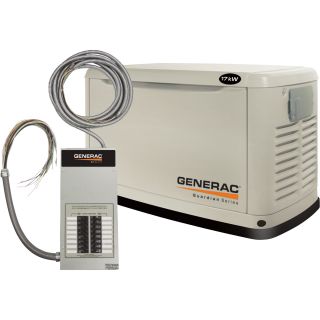 Generac GUARDIAN Series Air-Cooled Automatic Standby Generator — 17 kW (LP)/16 kW (NG), Steel, Model# 5873