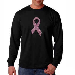 Los Angeles Pop Art Mens Cancer Ribbon Black T shirt