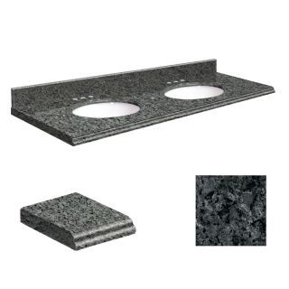 Transolid Blue Pearl Granite Undermount Double Sink Bathroom Vanity Top (Common 61 in x 22 in; Actual 61 in x 22 in)