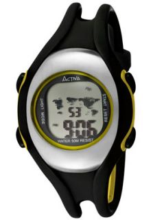 Activa AD010 004  Watches,Mens Digital Multi Function Black & Yellow Rubber, Casual Activa Quartz Watches