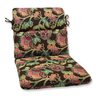 Pillow Perfect Rounded Corners Chair Cushion With Sunbrella Vagabond Paradise Fabric