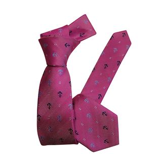 Dmitry Boys Pink Italian Anchor patterned Tie