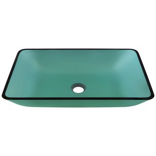 Polaris Sinks Emerald Colored Glass Rectangular Vessel Bathroom Sink