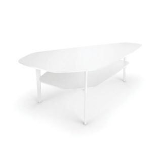 BDI USA Spar Faceted Coffee Table 165 Size Large, Finish White Top, Shelf /