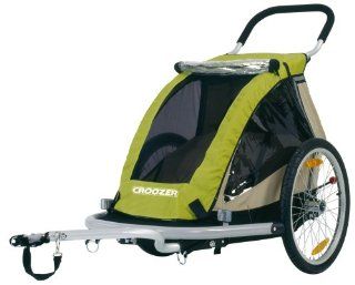 Croozer Designs 737 Single Child 3 in 1 Bicycle Trailer, Swivel Wheel, and Fixed Wheel Stroller (Green/Sand/Black  Child Carrier Bike Trailers  Sports & Outdoors