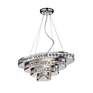 Ariel 5 light Chrome And Crystal Oval Chandelier