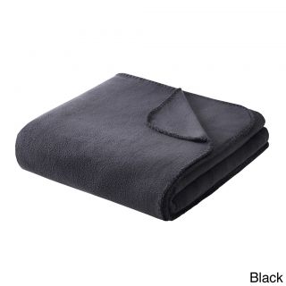 Id intelligent Designs Intelligent Design Solid Microfleece Blanket Black Size Twin