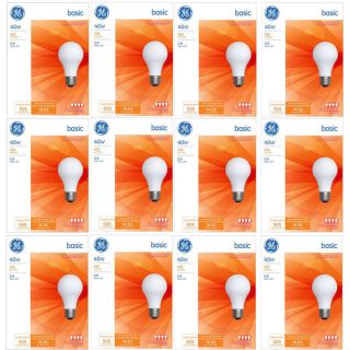 Ge 13255 40 watt A19 General Purpose Light Bulbs (pack Of 12)