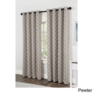 Amalgamated Textiles Inc. Baroque Grommet Top 84 Inch Curtain Panel Pair Grey Size 54 x 84