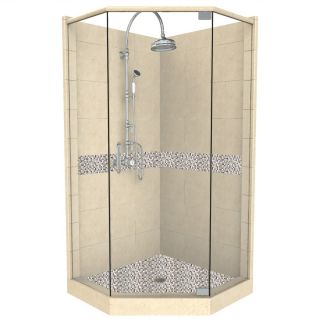 American Bath Factory Java 86 in H x 32 in W x 36 in L Medium with Java Accent Neo Angle Corner Shower Kit