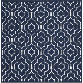 Safavieh Hand woven Moroccan Dhurries Navy/ Ivory Wool Rug (6 Square)