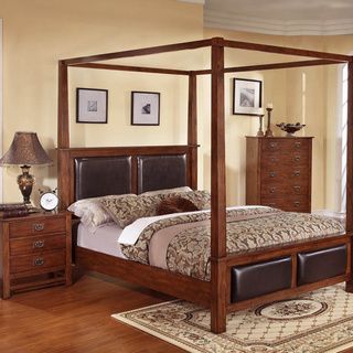 Sunny 3 piece Honey Oak Upholstered Bed Set