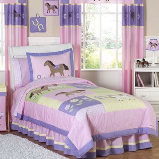 Sweet Jojo Designs Sweet Jojo Designs Girls Pretty Pony 3 piece Full/queen Comforter Set Brown Size Full  Queen