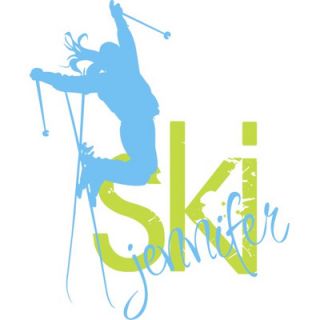 Alphabet Garden Designs Personalized Skier Girl Wall Decal teen105