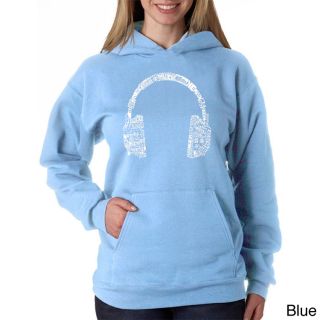 Los Angeles Pop Art Los Angeles Pop Art Womens Music Headphones Sweatshirt Blue Size XL (16)