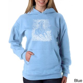 Los Angeles Pop Art Los Angeles Pop Art Womens Horse Breeds Sweatshirt Blue Size XL (16)