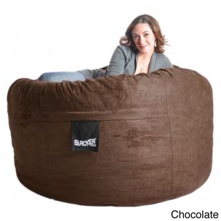 Slacker Sack Slacker Sack 5 foot Round Microfiber Suede Large Foam Bean Bag Chair Cover Brown Size Large