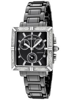 Invicta 0720  Watches,Womens Ceramic Chronograph White Diamond Black Ceramic, Chronograph Invicta Quartz Watches