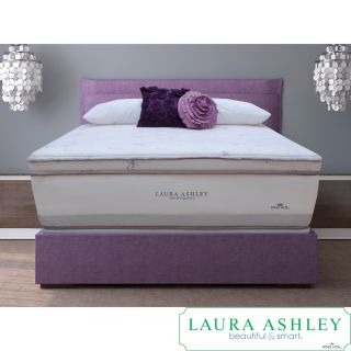 Laura Ashley Laura Ashley Periwinkle Super Size Queen size Mattress And Foundation Set White Size Queen