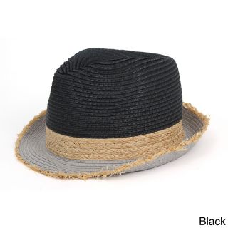 Magid Tri color Fringed Brim Straw Hat