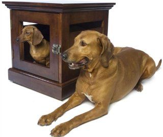 TownHaus Dog Crate in Mahogany Finish (XL Mahogany)  Pet Kennels 