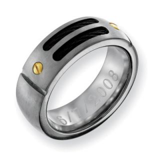 Titanium with 24K Gold Accent Wedding Band (27 Characters)   Zales