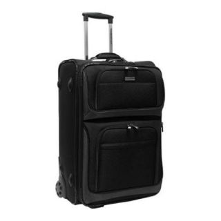Travelers Choice Black Conventional Ii 26 inch Rugged Wheeled Upright Suitcase