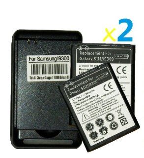 2 x 2900mAh battery + US Wall USB Charger For Samsung Galaxy S 3 III SGH I747 Cell Phones & Accessories