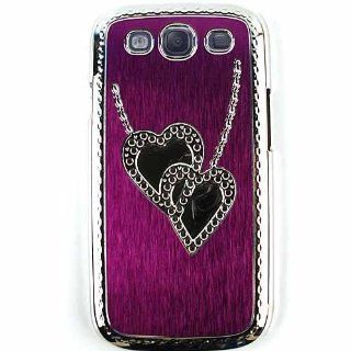 Cell Armor SAMI747 NOV F10 DP Shell Skin Case for Samsung I747 Galaxy S III   Retail Packaging   Purple with Two Hearts Cell Phones & Accessories