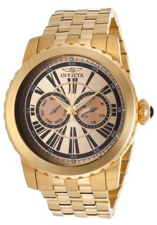 Invicta 14588  Watches,Mens Specialty 18K Gold Plated Steel Gold Tone Dial, Fashion Invicta Quartz Watches