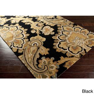 Surya Carpet, Inc. Hand tufted Wool Transitional Paisley Area Rug (8 X 11) Black Size 8 x 11