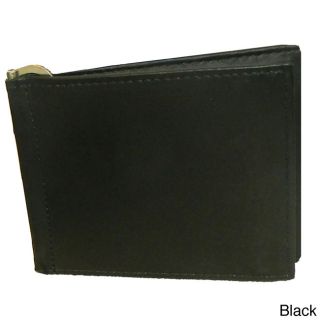 Mens Leather Bi fold Money Clip Wallet