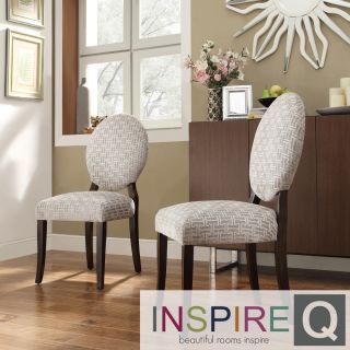 Inspire Q Paulina Grey Link Round Back Dining Chair (set Of 2)