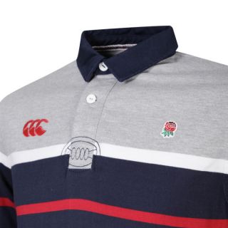 Canterbury Mens England Lifestyle Rugby Long Sleeve Jersey   Navy/White/Red      Clothing