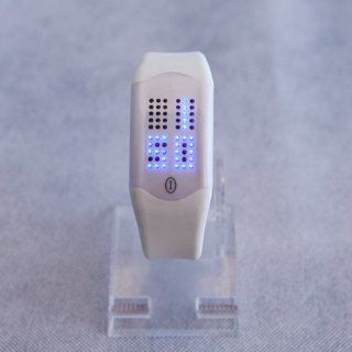 HDE Futuristic Blue LED Watch with White Band 