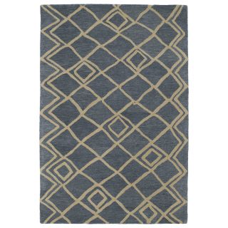 Hand tufted Utopia Lucca Blue Wool Rug (8 X 11)