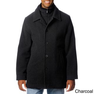 Chaps Chaps Mens Wool Blend Double Collar Coat Grey Size M