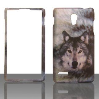 2D Snow Wolf LG Optimus L9 P769 / T Mobile Pre Paid Case Cover Hard Phone Snap on Cover Case Protector Faceplates Cell Phones & Accessories