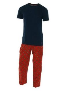 Polo Ralph Lauren Men's Sleepwear, Celebrity Pajama Set Red Pants Navy T shirts Clothing