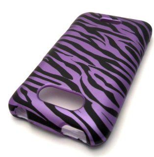 LG Motion MS770 4G Purple Zebra Design Rubberized Feel Rubber Coated PROTECTOR HARD Case Cover Skin Protector Metro PCS Cell Phones & Accessories