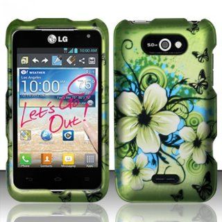 For LG Motion 4G MS770/P870 (MetroPCS) Rubberized Design Cover   Hawaiian Flowers Cell Phones & Accessories