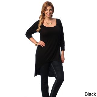 24/7 Comfort Apparel Womens Plus Size Extra Long High low Tunic