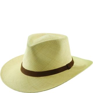 Scala Hats Panama Outback Leather Trim