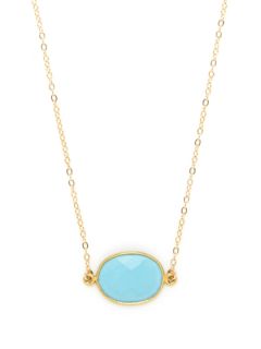 Oval Turquoise Station Necklace by Mary Louise Designs